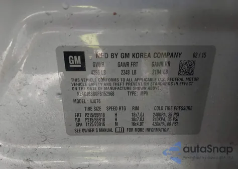 2015 Buick Encore Convenience from USA, damaged, VIN KL4CJBSB0FB152968